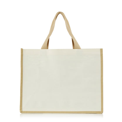 XLarge Personalized Waterproof Canvas Tote - Nude Trim