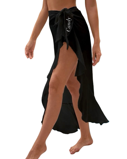 Personalized Frill Sarong- Black