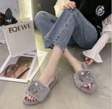 Personalized Embellished Slippers - Grey
