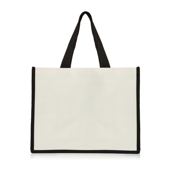 XLarge Personalized Waterproof Canvas Tote - Black Trim