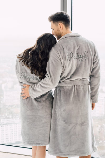 Couple's Gowns Sets - Light Grey