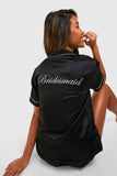 Personalized Ladies Black Bridesmaid Pj set