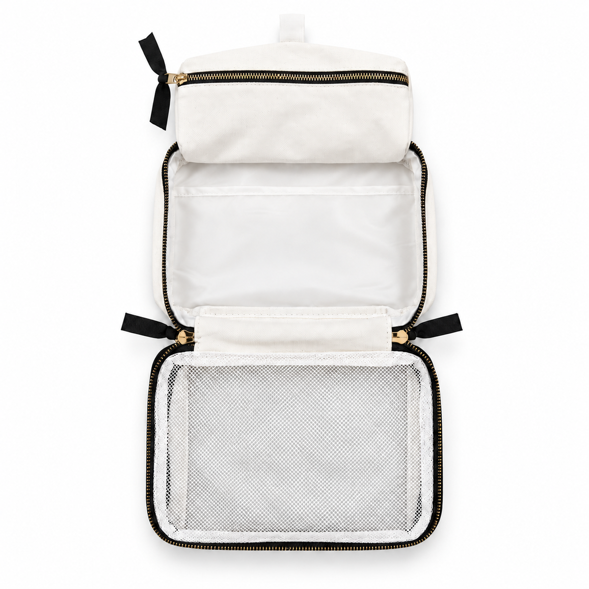 2 Piece Large Cotton Toiletry Bag - White