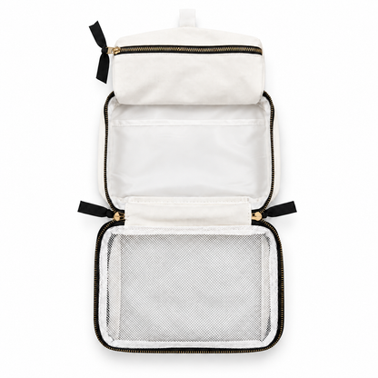 2 Piece Large Cotton Toiletry Bag - White
