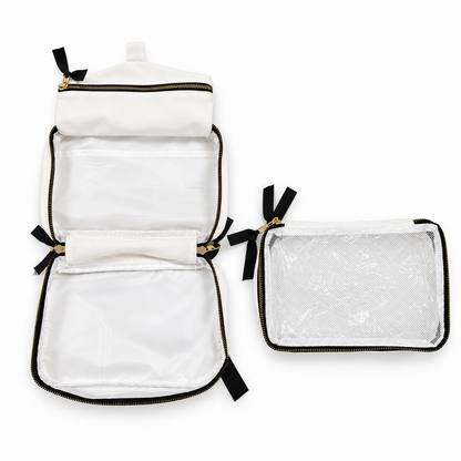 2 Piece Large Cotton Toiletry Bag - White