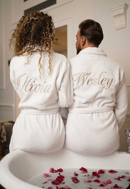 Couple's Gowns Sets - White