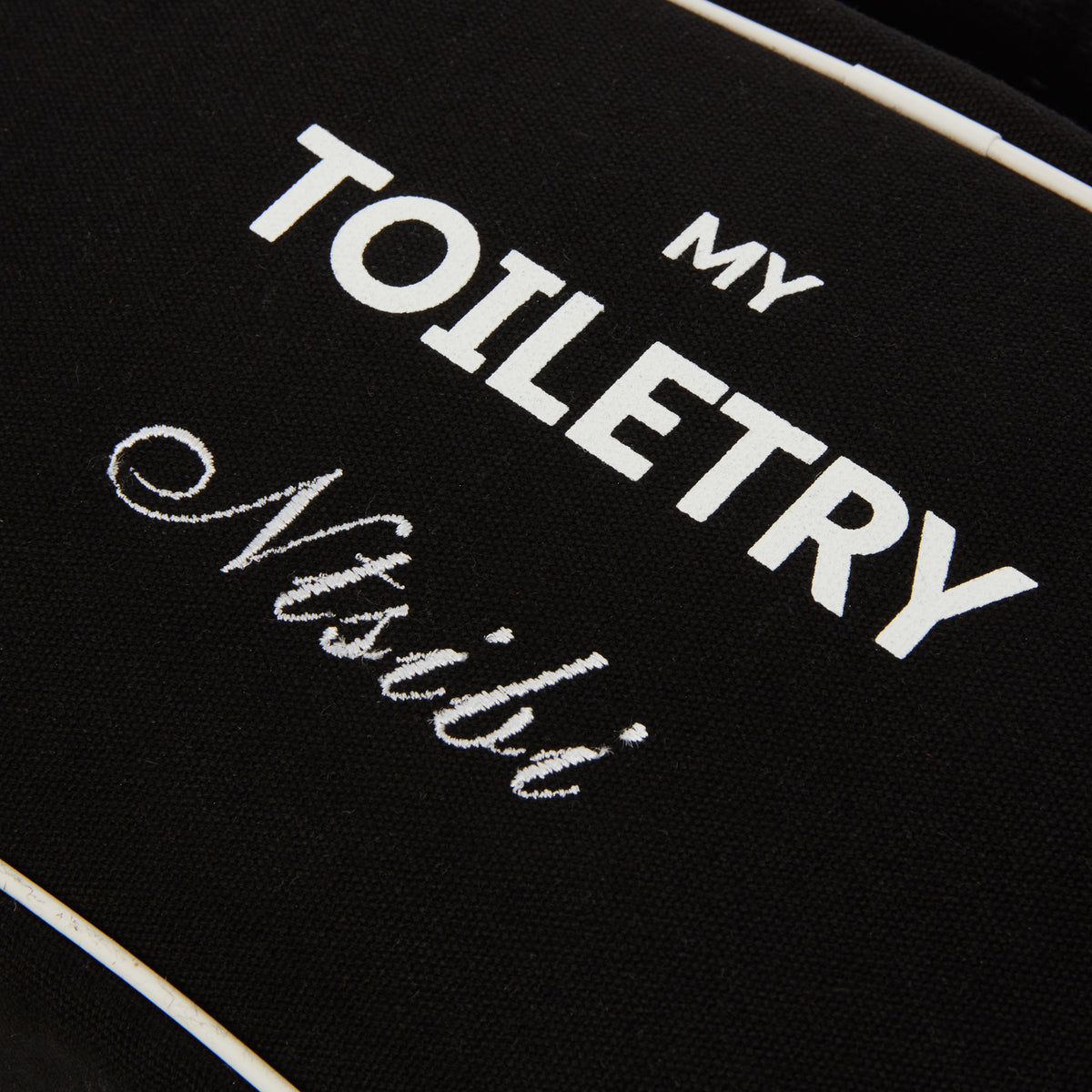 2 Piece Large Cotton Toiletry Bag - Black