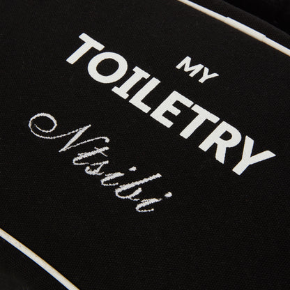 2 Piece Large Cotton Toiletry Bag - Black