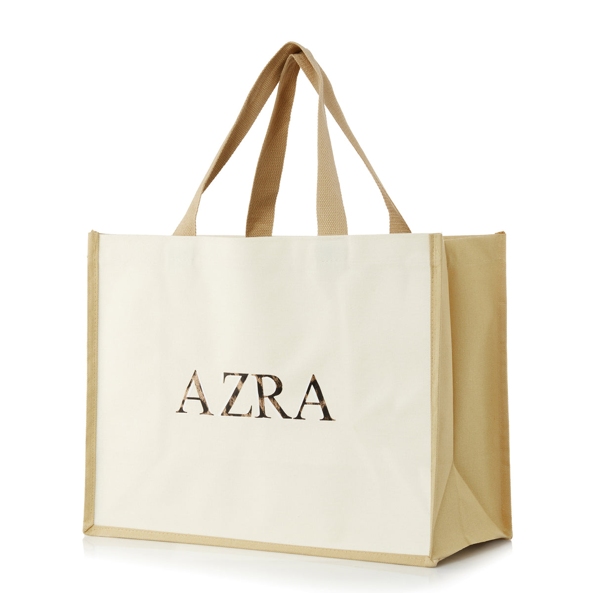 XLarge Personalized Waterproof Canvas Tote - Nude Trim