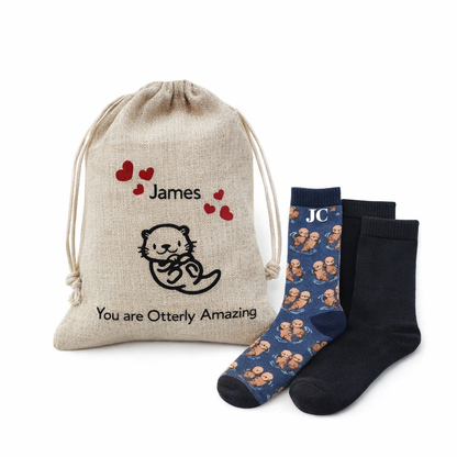 Men's Personalized Socks gift set - you are otterly amazing.