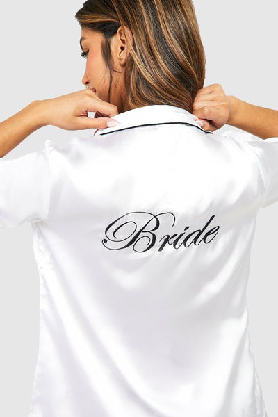 Personalized White Bridal Pj Set