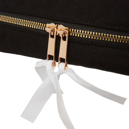 2 Piece Large Cotton Toiletry Bag - Black