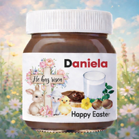 Personalized Nutella Jar - Happy Easter he has risen