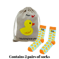 Load image into Gallery viewer, Men's Personalized Socks gift set - I ducking love you
