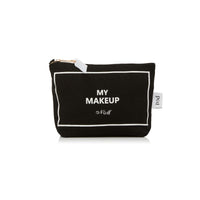 Black Cotton Canvas Makeup Pouch