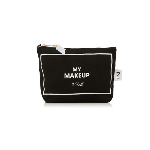 Black Cotton Canvas Makeup Pouch