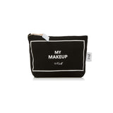Black Cotton Canvas Makeup Pouch