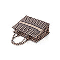 Load image into Gallery viewer, pcd. Bella Tote - Black and Beige Houndstooth
