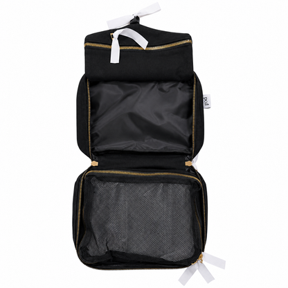 2 Piece Large Cotton Toiletry Bag - Black