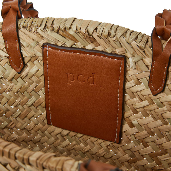 pcd. Patch Raffia Tote Bag