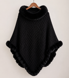 Limited Edition Faux Fur Poncho - Black