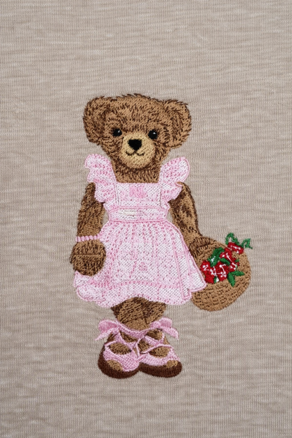 Ladies Bear Personalized Tracksuit Top - Beige
