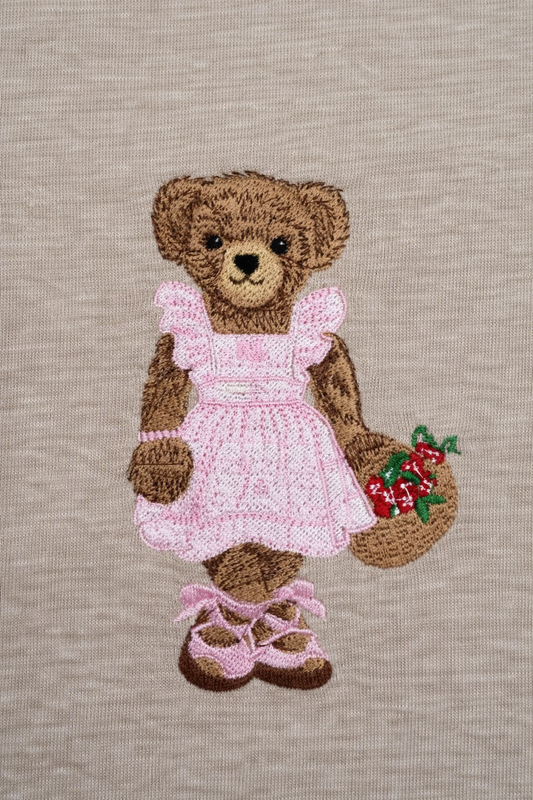 Ladies Bear Personalized Tracksuit Top - Beige
