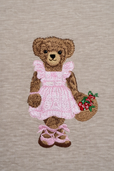 Ladies Bear Personalized Tracksuit Top - Beige