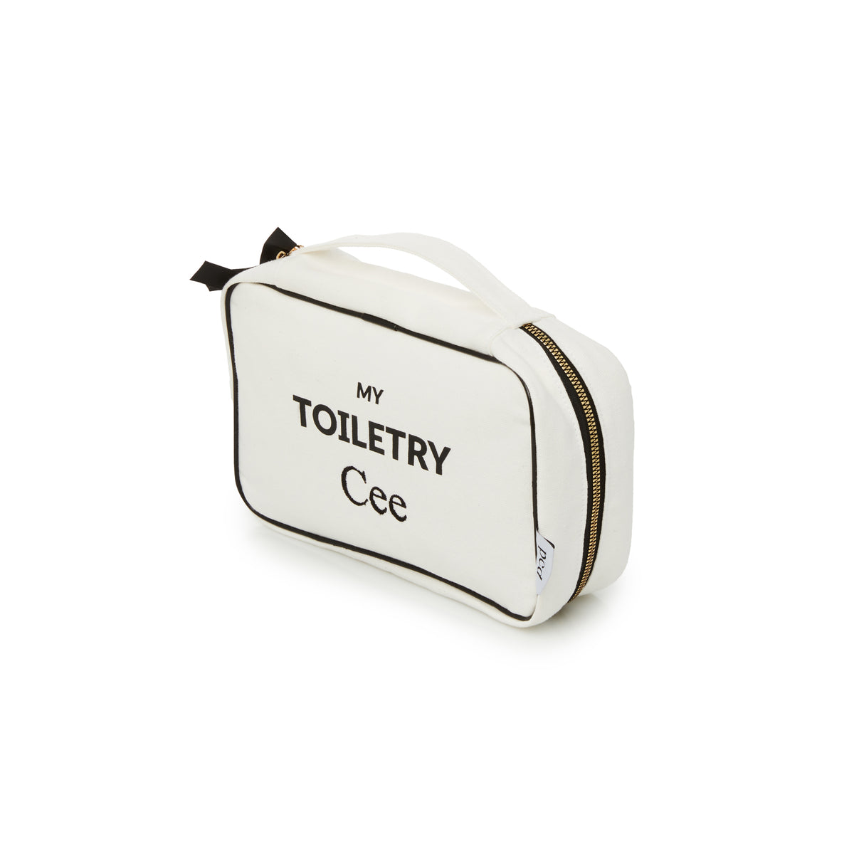 2 Piece Large Cotton Toiletry Bag - White