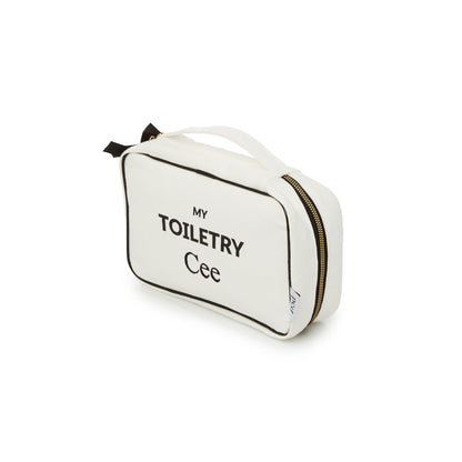 2 Piece Large Cotton Toiletry Bag - White