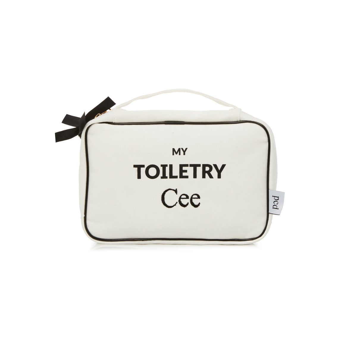 2 Piece Large Cotton Toiletry Bag - White
