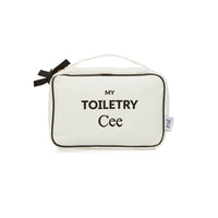 2 Piece Large Cotton Toiletry Bag - White