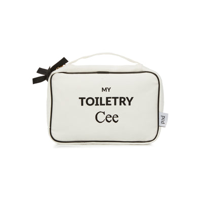 2 Piece Large Cotton Toiletry Bag - White