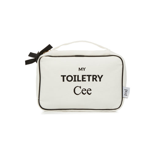2 Piece Large Cotton Toiletry Bag - White