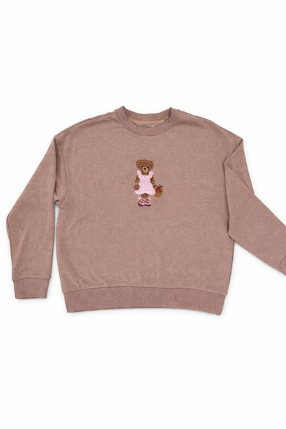 Ladies Bear Personalized Tracksuit Top - Beige