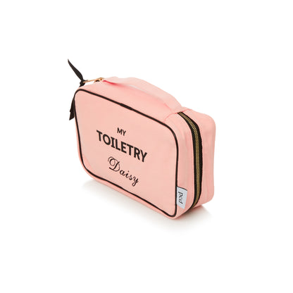 2 Piece Large Cotton Toiletry Bag - Blush Pink