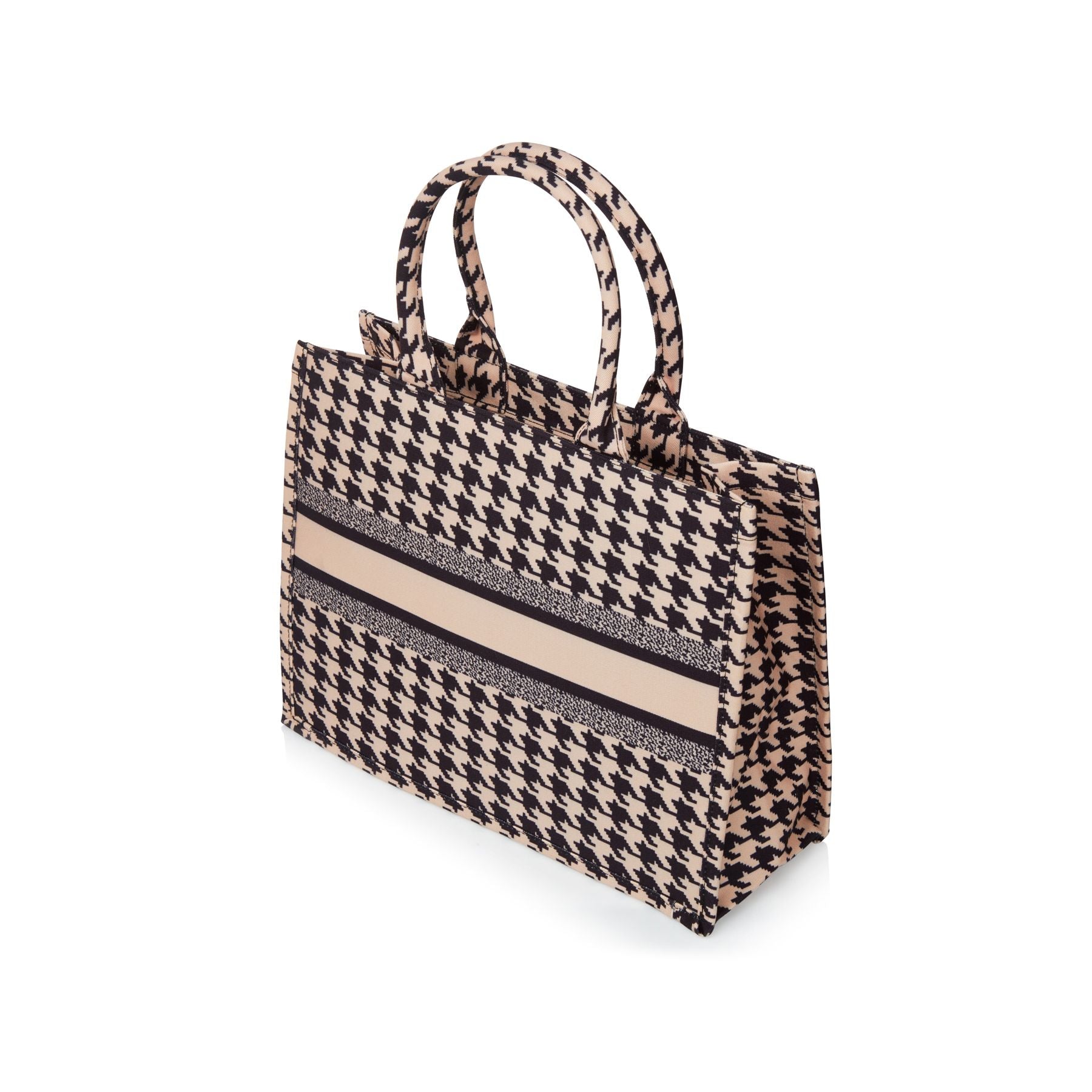 pcd. Bella Tote - Black and Beige Houndstooth