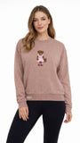 Ladies Bear Personalized Tracksuit Top - Beige