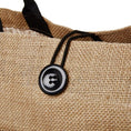 Load image into Gallery viewer, XLarge Personalized Burlap Tote with Side Pocket -Black
