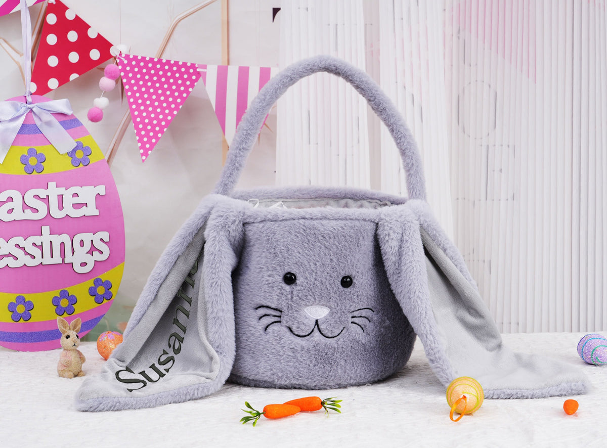 Personalized Easter Basket - Grey