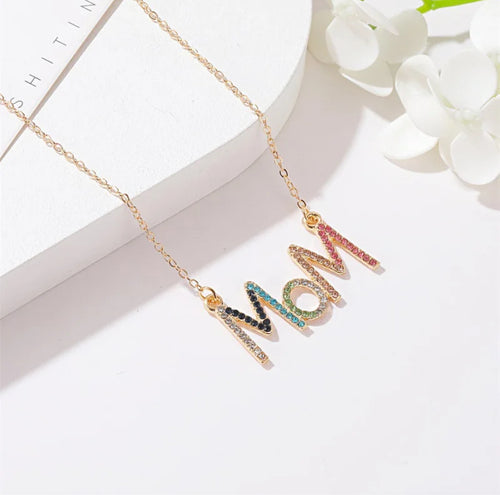 Mom Colorful Crystal Necklace