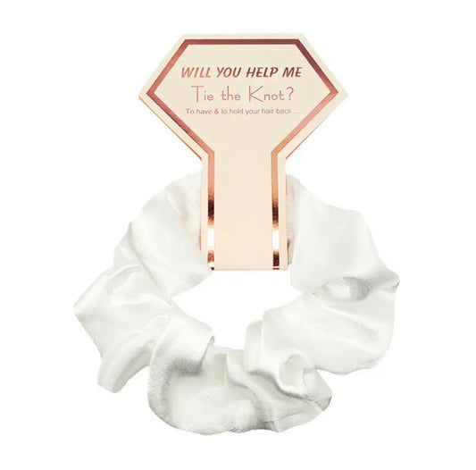 Bridesmaid Proposal Scrunchies - White