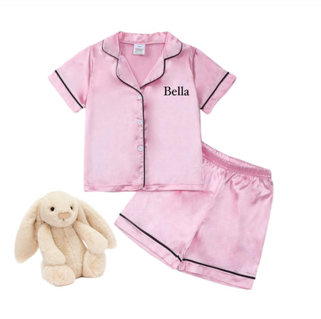 Kiddies Personalized Satin PJ Set - Navy