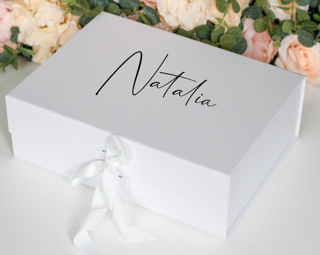 Large Personalized Luxury Gift Box - White
