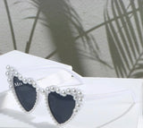 Pearl Encrusted Sunglasses - White