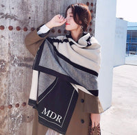 Black/Nude Geometric Cashmere blend Pashmina