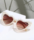 Pearl Encrusted Sunglasses - Champagne