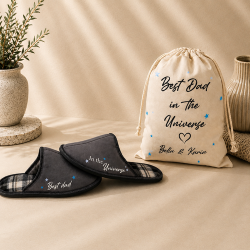 Fathers Day slipper Set -  Best Dad in the Universe
