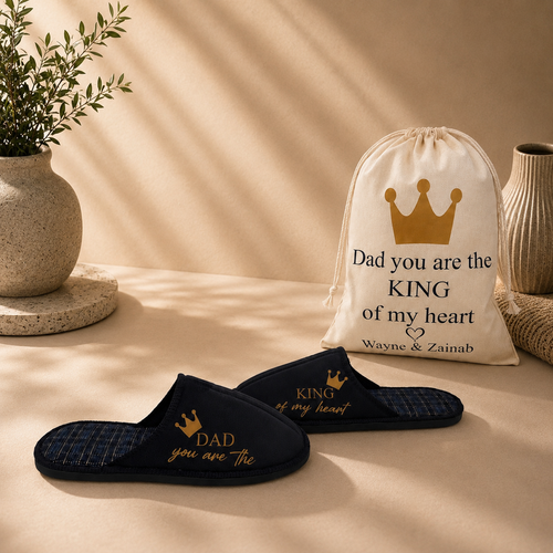 Fathers Day slipper Set -  Dad you are the King of my heart