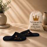 Fathers Day slipper Set -  Dad you are the King of my heart